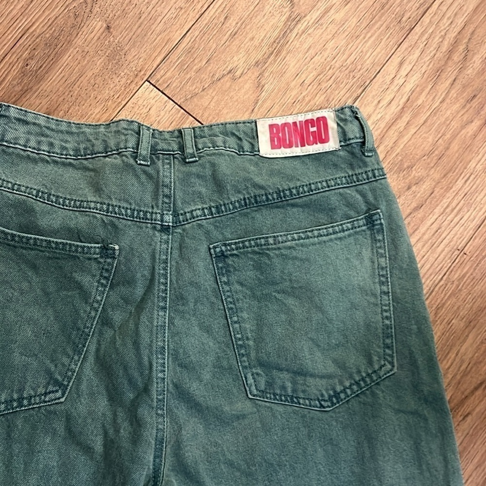 BONGO green straight leg raw hem jeans, size 29 - Picture 6 of 7